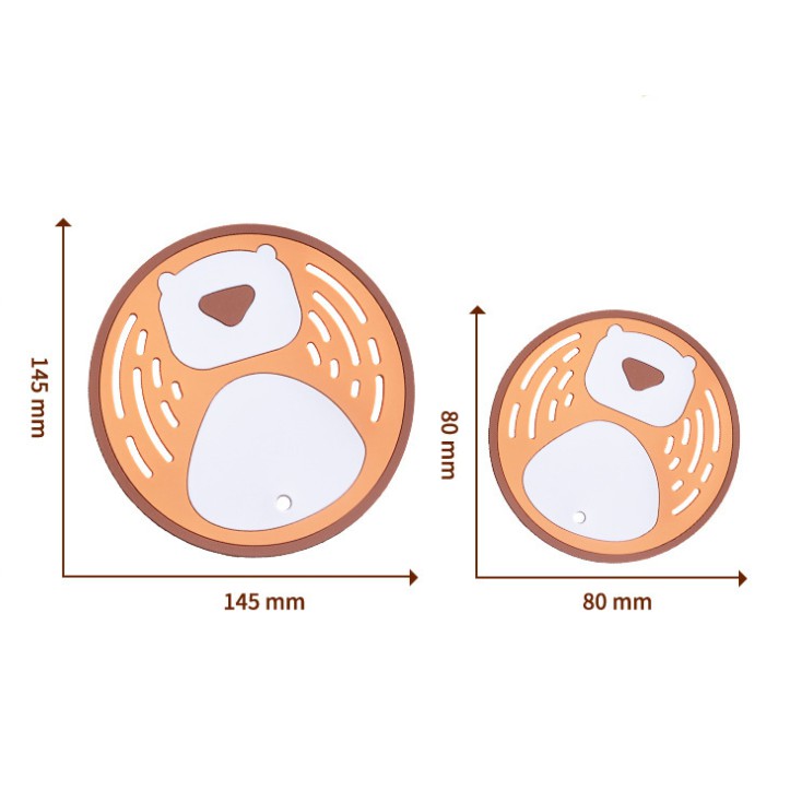 Lót Nồi Lót Cốc Silicon Họa Tiết Đáng Yêu Cách Nhiệt Chống Thấm Chống Trượt