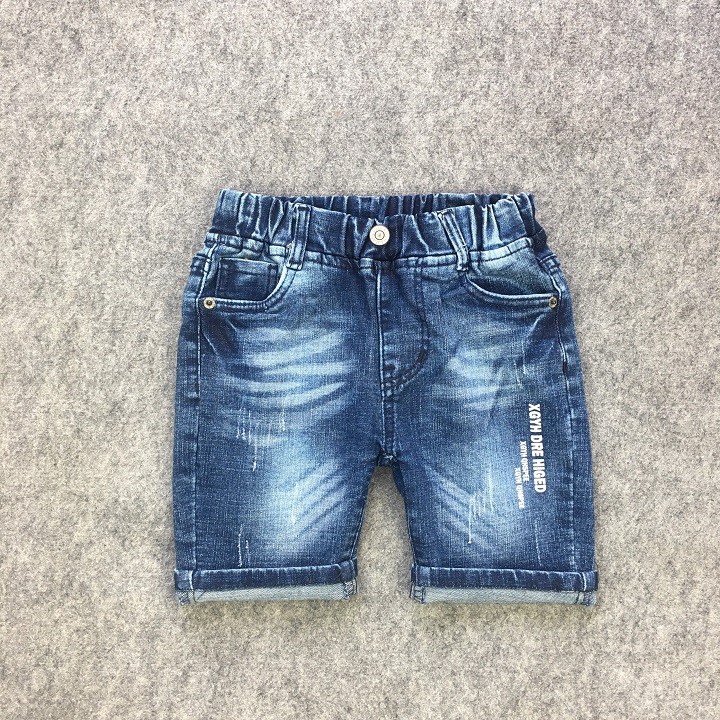 Quần jeans lửng lưng thun co giãn cho bé trai QBT02