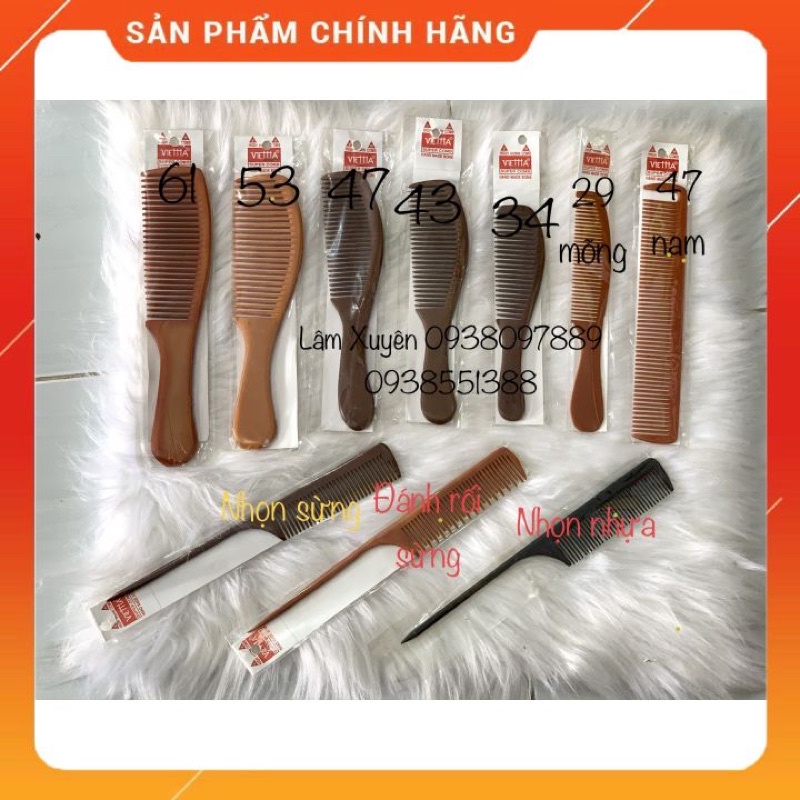Lược sừng cắt tóc nam nữ,lược sừng bầu, vuông bãn mõng, bãn vuông 🔥GIÁ RẺ🔥 cán cầm vừa tay, độ bền cao, bám sát chân tóc