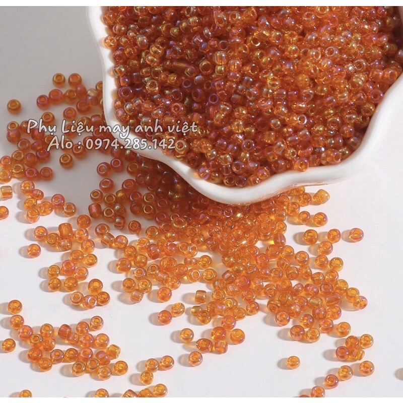 Hạt cườm chất liệu thuỷ tinh cao cấp dùng kết áo làm đồ handmade đều đẹp nhé bạn
