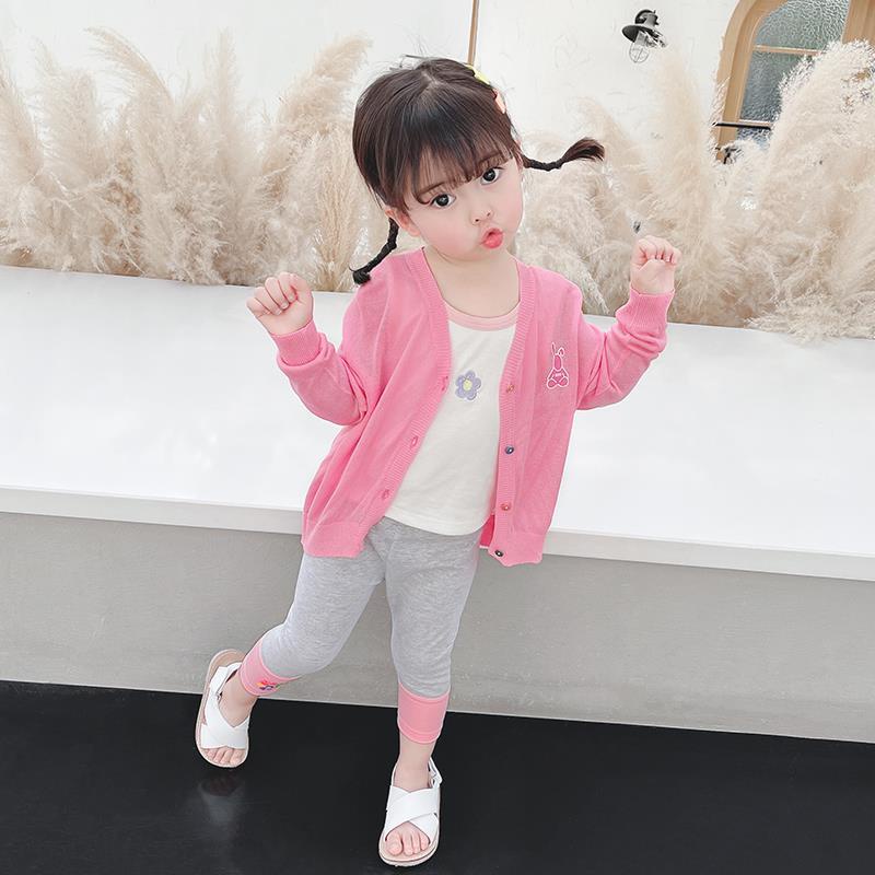 Áo Khoác Chống Nắng Dệt Kim Mỏng Thoáng Khí Thời Trang Mùa Hè Phong Cách Hàn Quốc Cho Bé Gái
