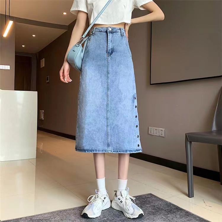 Chân Váy Jeans Dài Xẻ Tà Thời Trang Nữ Tính