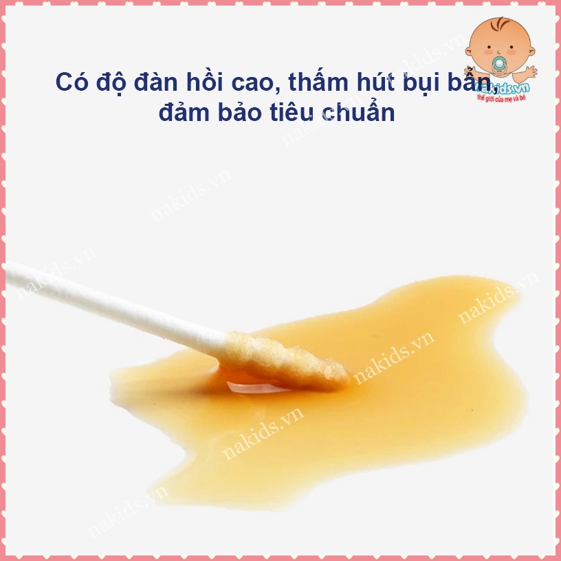 Tăm Bông Sơ Sinh, Tăm Bông Trẻ Em Hộp 400 Que Misuta Cao Cấp