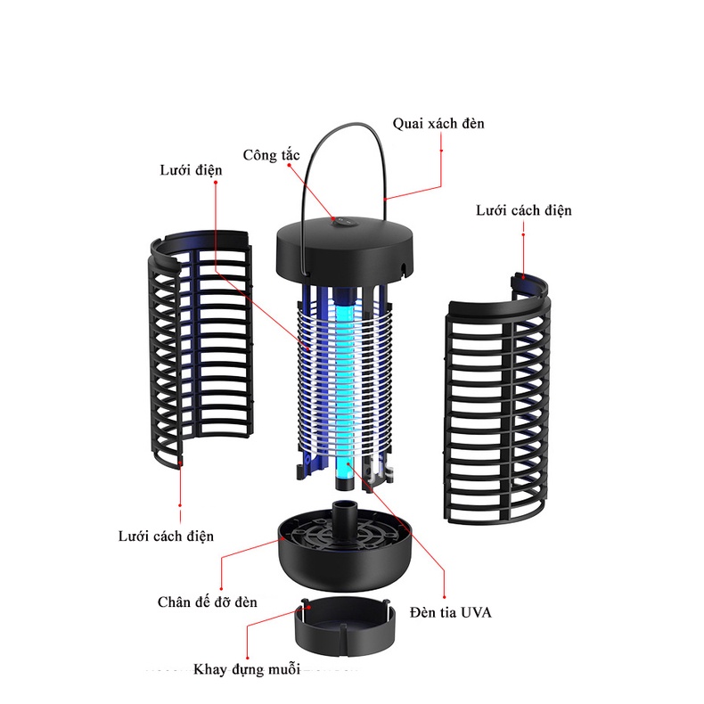 [Mã INCU20 giảm 20K đơn 150K] Đèn Bắt Muỗi Và Diệt Côn Trùng KUNBE, Công Nghệ Ánh Sáng Tím UVA Tiêu Diệt Muỗi Hiệu Quả