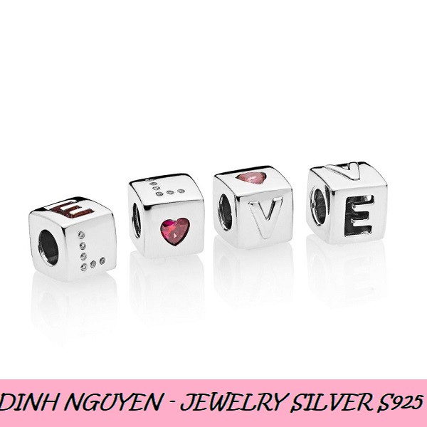 PAN - Charm Love Dice Charm - Bạc S925 - Charm bạc cho vòng pan