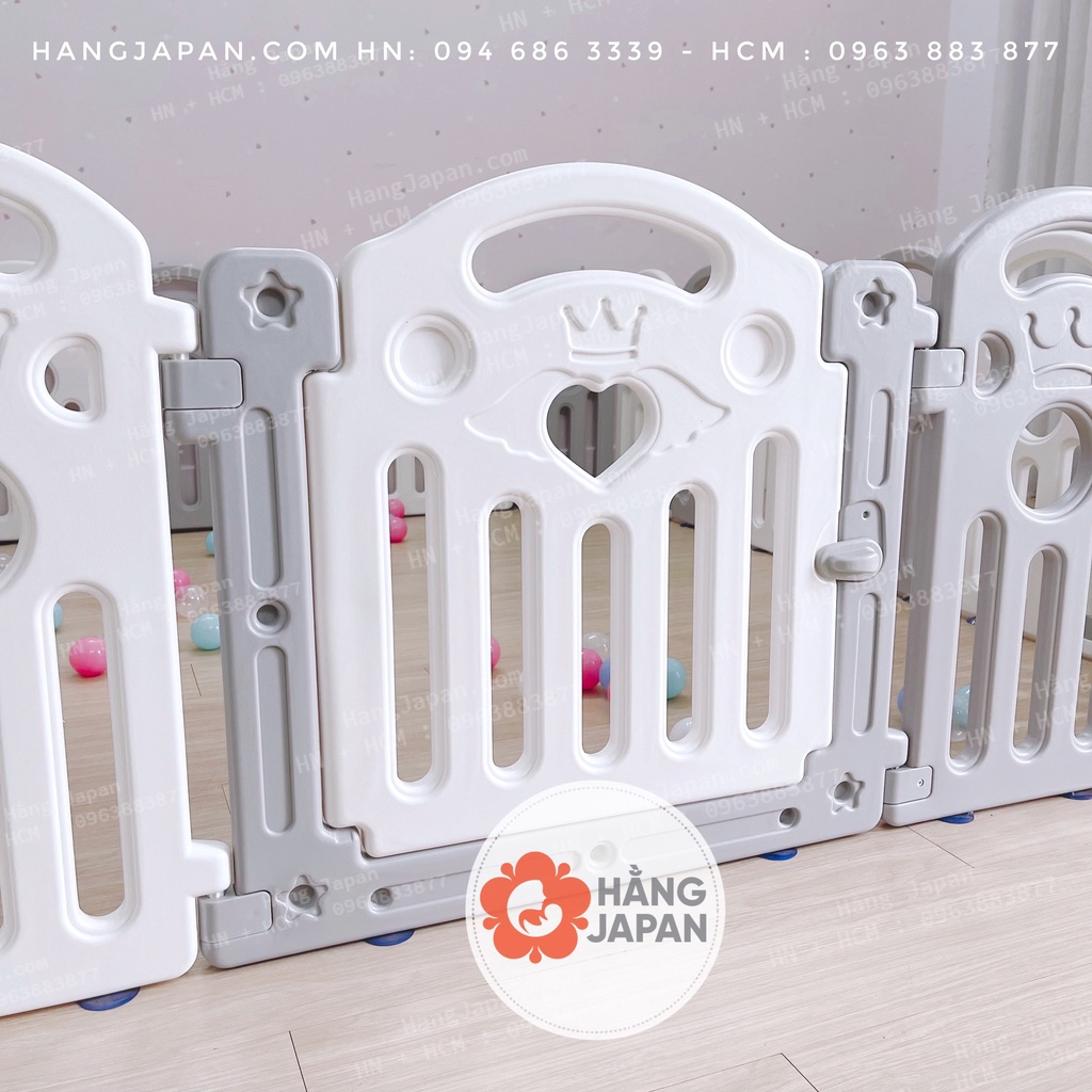 Quây cũi nhựa vương miện Sasa cao cấp an toàn cho bé kích thước 192 x 161 x 60cm/161 x 161 x 60cm