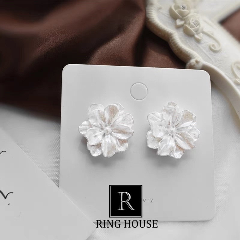 Khuyên Tai Bông Tai Nữ Hoa Trắng Xà Cừ Ring House