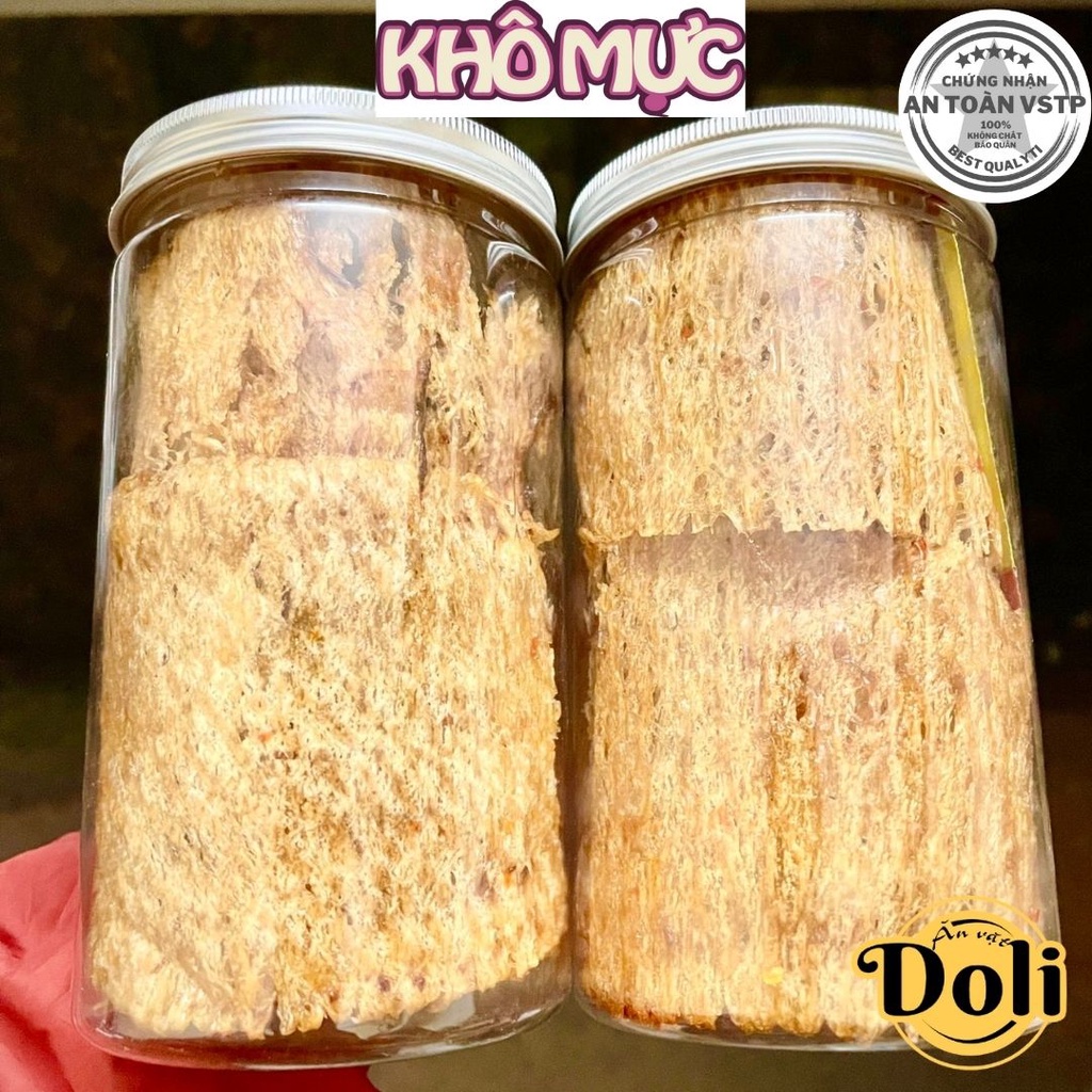 Khô Mực Cán Tẩm Gia Vị Cay 200g - Mực Khô Cán Tẩm Gia Vị Chuẩn Chất Lượng An Toàn Vệ Sinh - DOLI