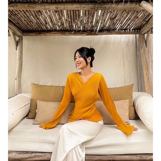 Áo dập li đắp chéo tà