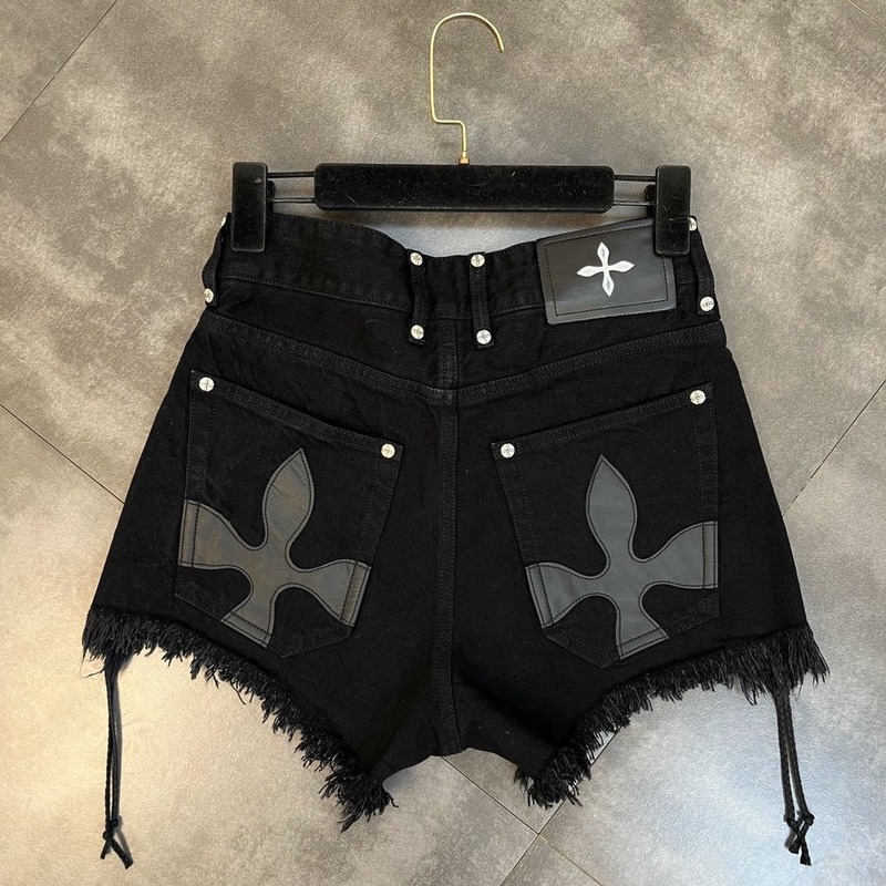Quần Short Denim Phối Dây Đan Chéo Thời Trang Cho Nữ 5XL 100kg 8807