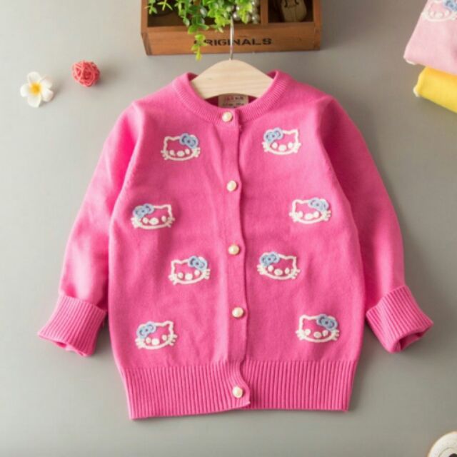 Áo khoát len dệt kim kitty.