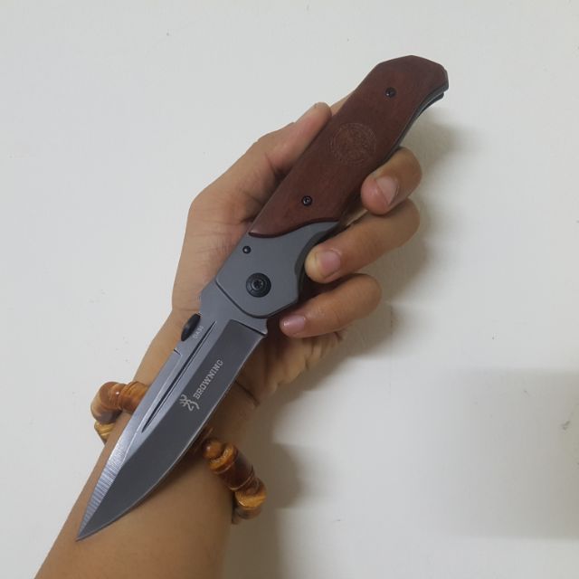 Dao phượt gấp gọn cao cấp, có chốt an toàn chống gập giá rẻ HUTI KNIFE Browning DA30