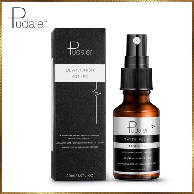 Xịt cố định lớp trang điểm Matte & Dewy Finish Pudaier