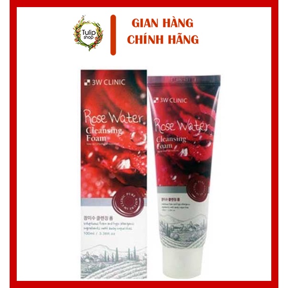 Sữa rửa mặt hoa hồng 3W Clinic Rose Water Foam Cleansing