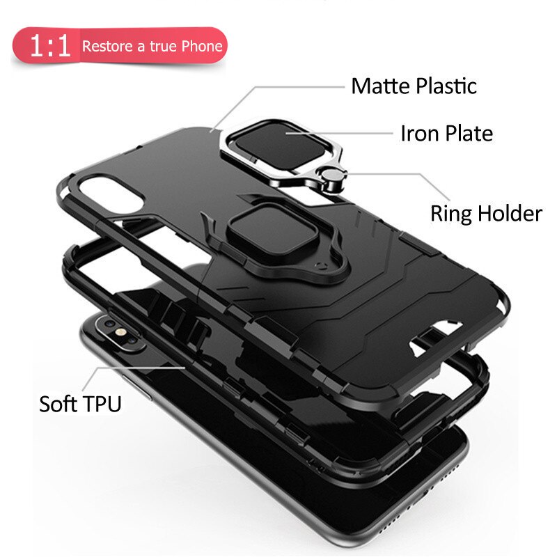 Ốp Lưng Giáp Cứng Có Nhẫn Chống Cho Điện Thoại Xiaomi Redmi K40