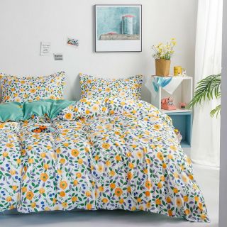 Bộ Chăn Ga Gối Hoa Cà Rốt Cotton Poly
