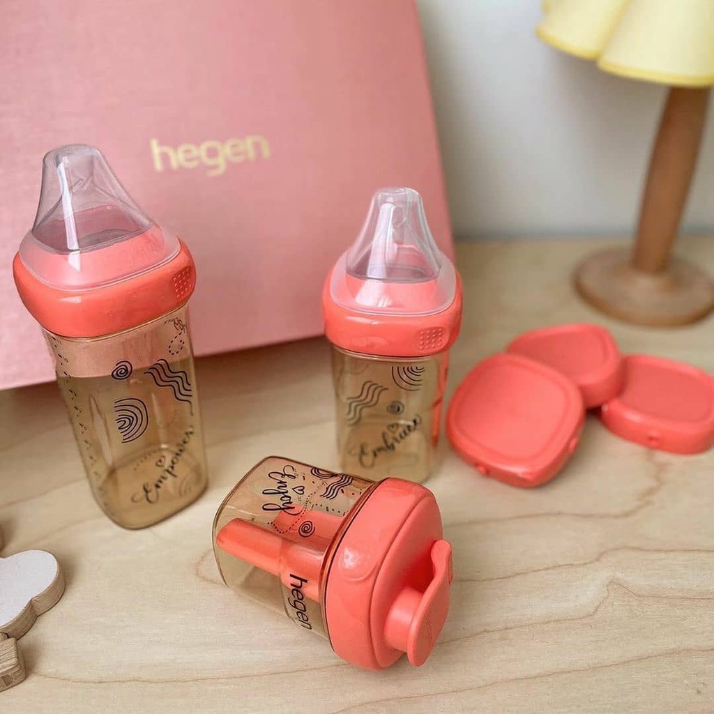 Bộ quà tặng bình sữa Hegen đỏ 150m/ 240ml/ 330ml Triple Red E Collection