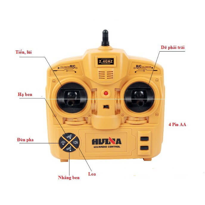 Xe tải ben Huina573 nhâng ben tới 5kg