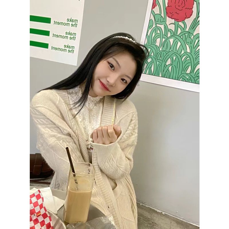Áo len ren bánh bèo mặc bên trong cổ cao tay bèo phong cách Hàn Quốc | BigBuy360 - bigbuy360.vn