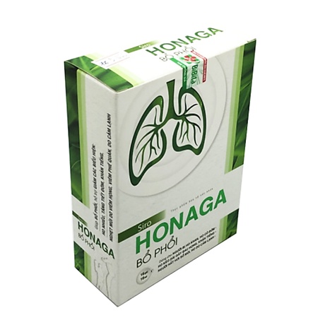 Siro ho, bổ phổi Honaga thảo dược (Hộp 16 gói x 10ml) - Nhà thuốc Amipharma