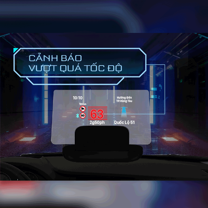 Màn hình hiển thị thông tin lên kính lái xe HUD H1ASe  Vietmap