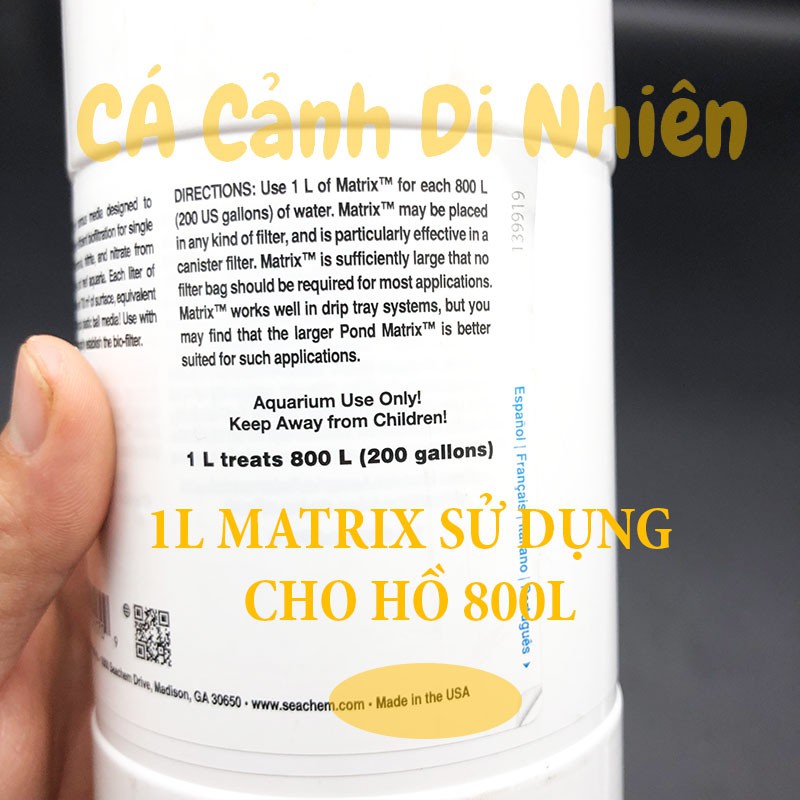 Seachem Matrix 100G (125ML) - Vật liệu lọc cao cấp cho hồ cá cảnh