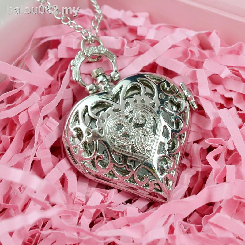 ◊Đồng Hồ Bỏ Túi/Vòng cổ Hình Trái Tim Rỗng Kiểu Cổ Điển Thời Trang Cho Nữ