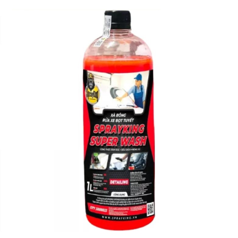 Nước rửa xe tạo bọt tuyết, xà phòng rửa xe siêu sáng bóng Sprayking Super Wash 1000ml, mùi hương thơm mát, dễ chịu