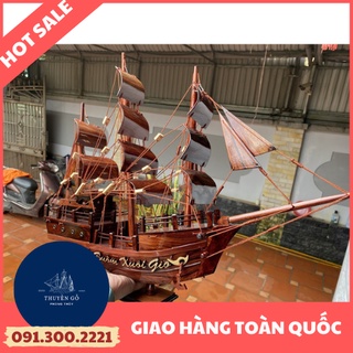 [ GỖ CẨM LAI] Thuyền THUẬN BUỒM XUÔI GIÓ Dài 55cm