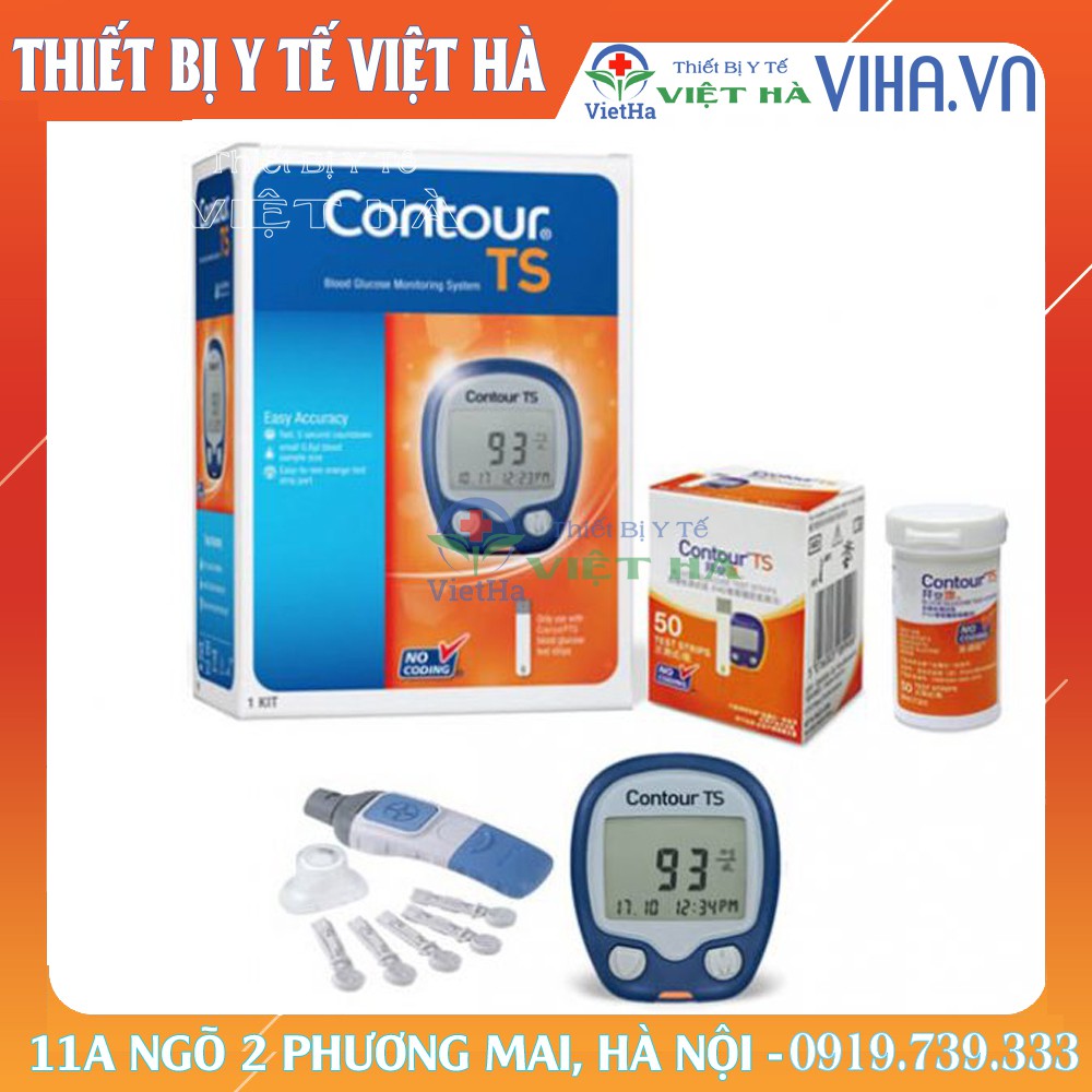 Máy Đo Đường Huyết Contour TS  + 50 test + 50 kim lấy máu