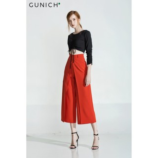 Quần culottes cam đắp chéo Gunich