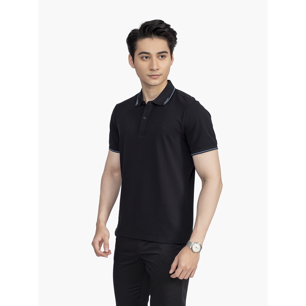 Áo thun polo nam Aristino APS033S2 phông có cổ bẻ dáng regular fit suông vừa trơn màu phối viền cổ vải cotton cao cấp