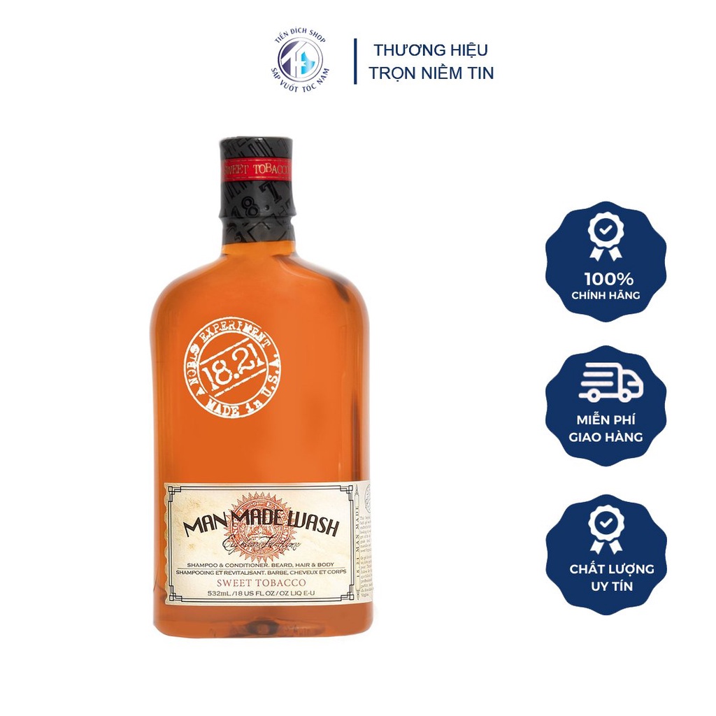 Dầu gội xả tắm 3N1 18.21 Man Made Wash Cao Cấp USA 533ml - 4 Mùi hương  -Tiến Đích Shop - Sapvuottocnam