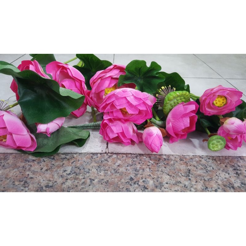 1 Cây sen giả hàng nhập khẩu cao cấp size trung 50cm - Hoa giả - Hương Flower