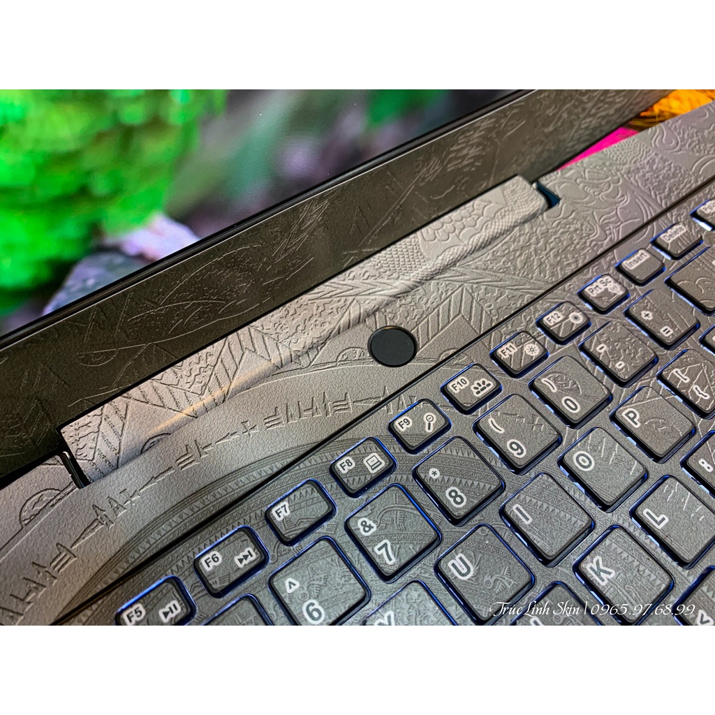 Skin dán laptop mẫu trống đồng xám xanh