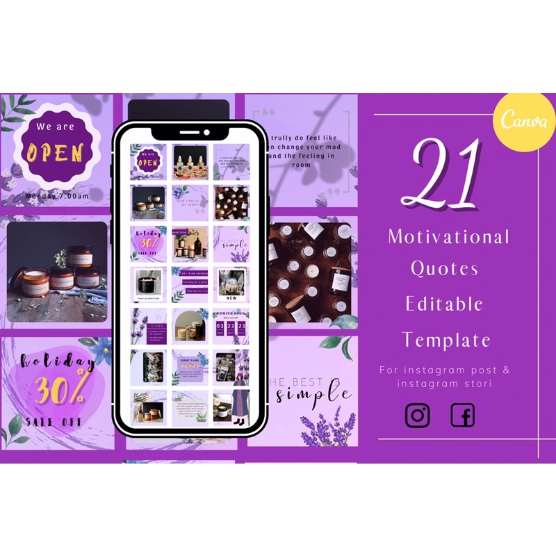 Instargram template Tone Purple , Mẫu Instargram cho cá bạn thích màu tím đậm, phù hoepj với thời trang