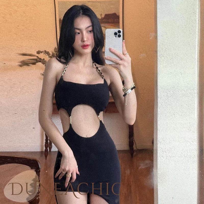Đầm Ôm Cổ Yếm Hở Lưng Gợi Cảm Cho Nữ