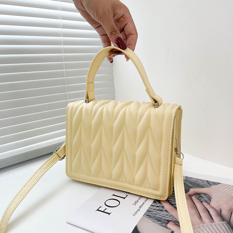 Túi đeo chéo IELGY dáng vuông nhỏ màu trơn họa tiết vân đá phong cách Hàn Quốc cổ điển thời trang cho nữ