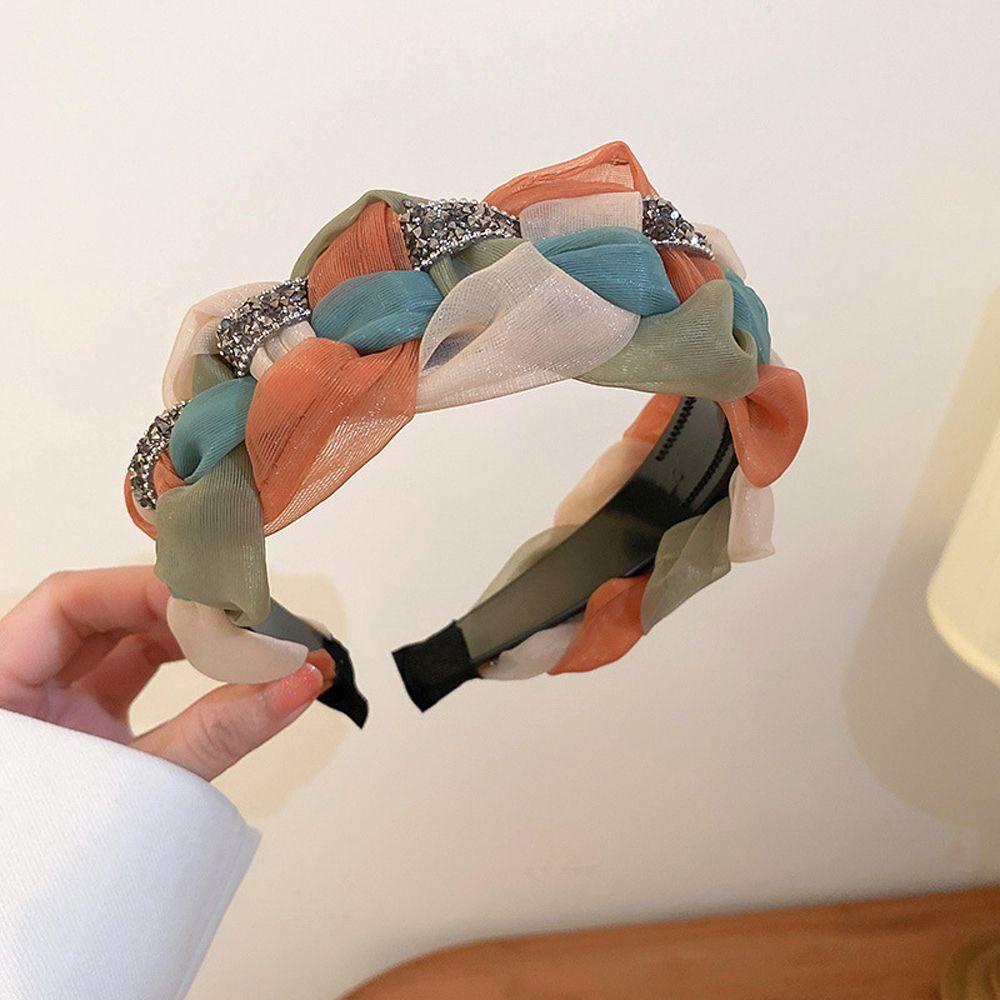 Băng Đô Vải Organza Bện Phong Cách Vintage Sang Trọng Ngọt Ngào