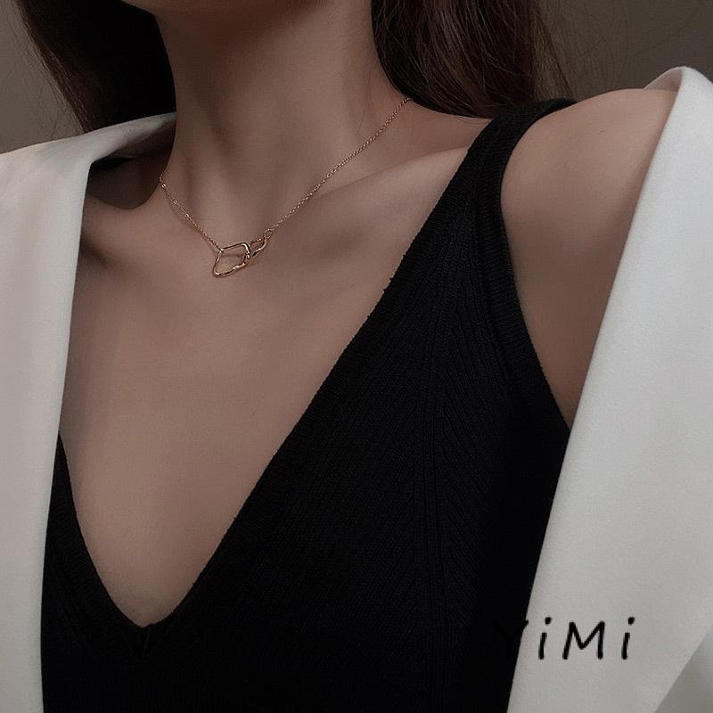 [mo] Vòng cổ Hợp Kim Đơn Giản Kiểu Liên Kết Đơn Giản