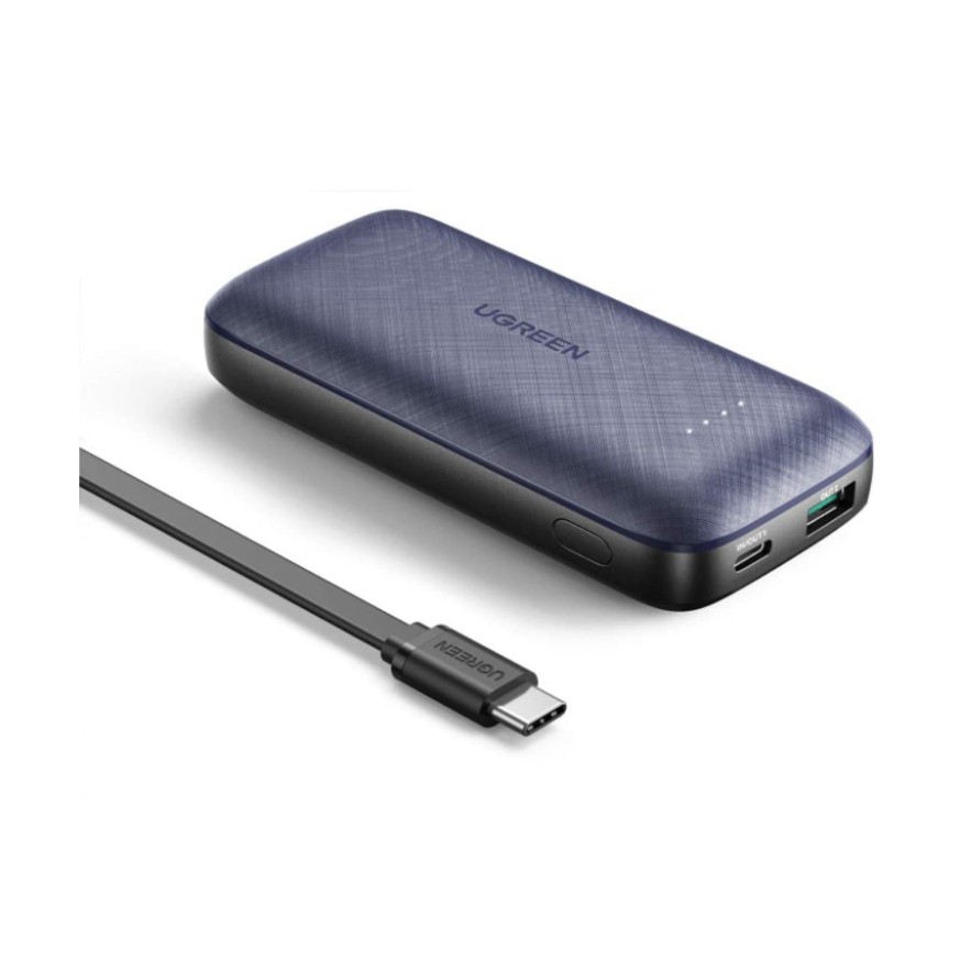 HOT-  Pin sạc dự phòng mini 10000mAh 2 cổng UGREEN 80749 - PD + QC 3.0 18W Sạc nhanh iPhone 12 50% pin