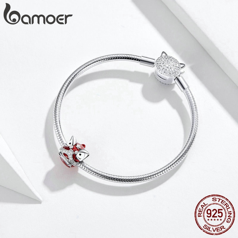 Hạt charm Bamoer hình đầu lân đính đá đẹp mắt