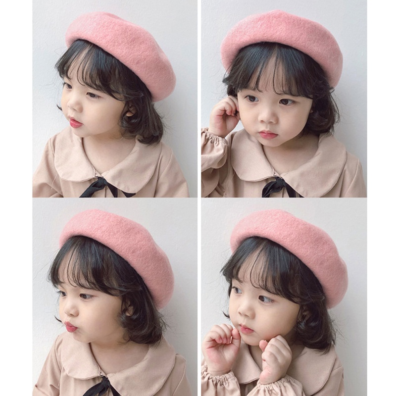 Mũ beret màu sắc cổ điển cho bé từ 2-8 tuổi