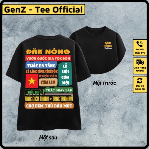 Áo Thun Local Brand Tỉnh Đắk Nông, Áo 63 Tỉnh Thành Nam Nữ Form Rộng Unisex Genz Cá Tính