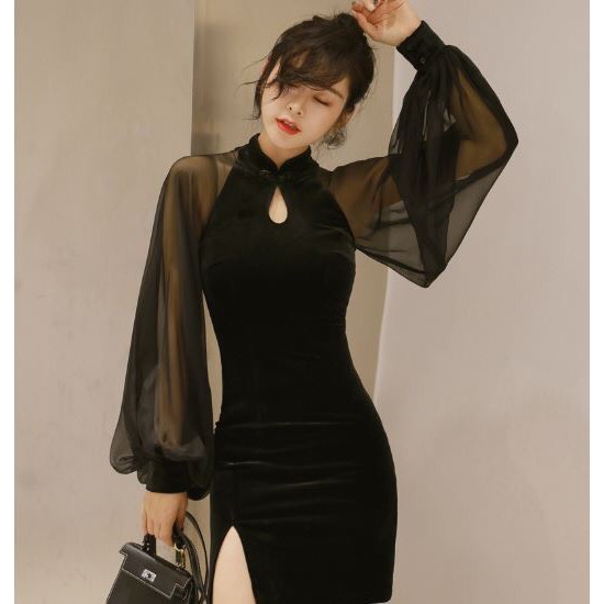 [Mã SKAMA06 giảm 8% tối đa 50K đơn 250K] ĐẦM BODY SƯỜN XÁM CÁCH TÂN TAY PHỒNG | BigBuy360 - bigbuy360.vn