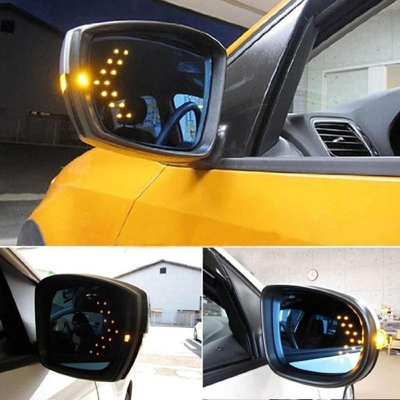 Đèn led 14smd 12v Hình Mũi Tên Xi Nhan Gắn Kính Chiếu Hậu Xe Hơi
