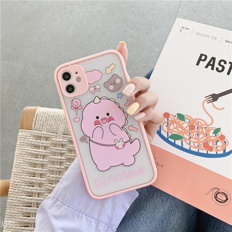 🌸VIDEO THẬT🌸 Ốp Lưng Đôi iPhone Nhám Viền Màu Khủng Long Xinh 6/6s/6plus/6splus/7plus/8plus/x/xs/xs max/11/11 pro max | BigBuy360 - bigbuy360.vn