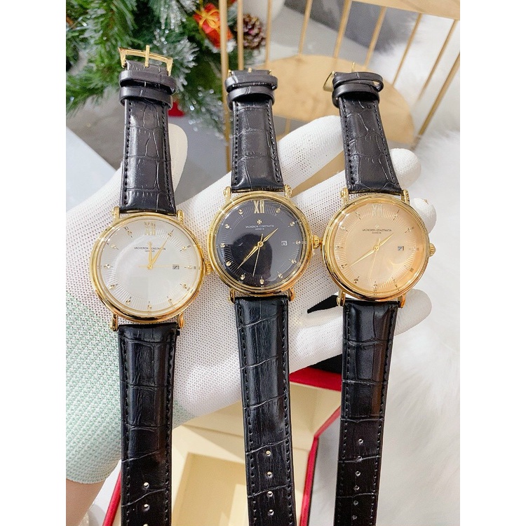 ĐỒNG HỒ MÁY QUAZT VACHERON CONSTATIN- DÂY DA NGUYÊN BẢN
