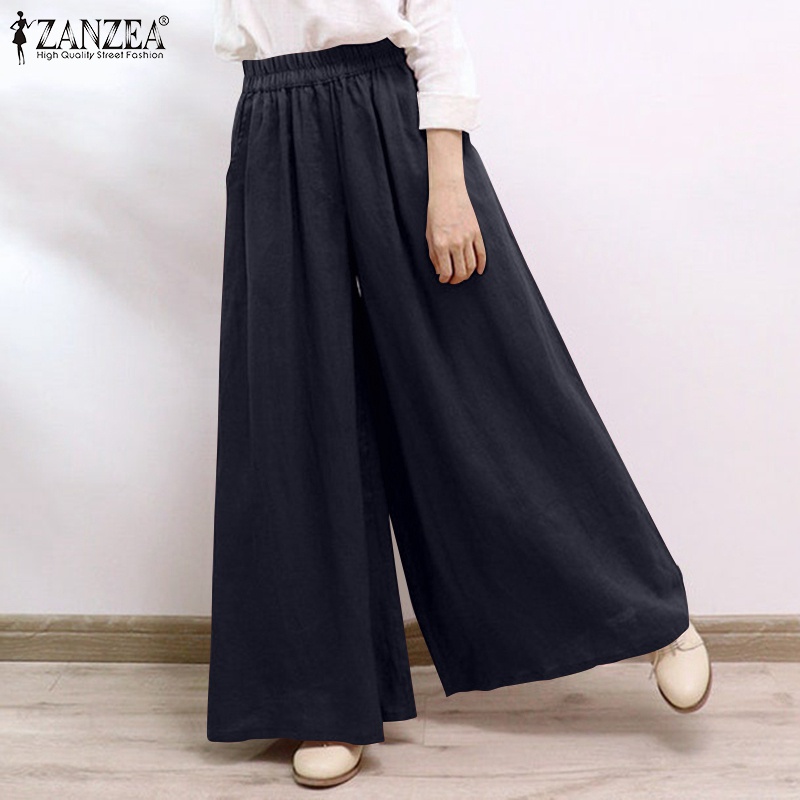 Quần dài ZANZEA ống rộng thời trang dành cho nữ