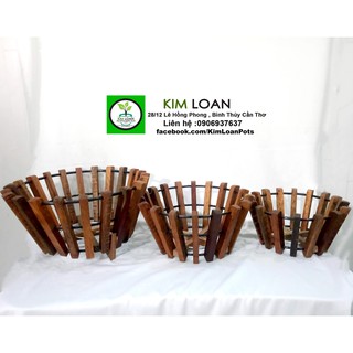 Combo 2 chậu gỗ trồng lan 35x19cm